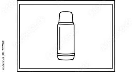 Simple Line Art Icon of a Thermos Bottle
