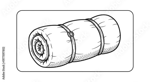 Rolled Sleeping Bag with Straps, Camping Gear, Outdoor Adventure Equipment