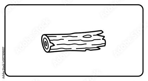 Rustic Wood Log Section with Bark Texture and Rings, Natural Material