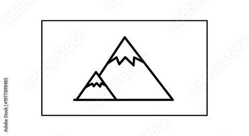 Minimalist Mountain Peaks Icon Vector Art - Simple Geometric Landscape Illustration