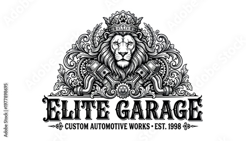 Elite Garage custom automotive works logo.