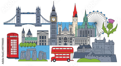London City Landmarks Icons.