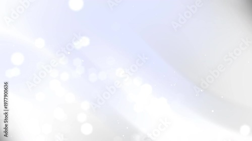 Clean white and silver background with soft bokeh particles and elegant fluid waves. Professional minimalist motion for medical, technology, and corporate business video overlays.