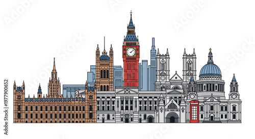 London City Skyline Buildings.