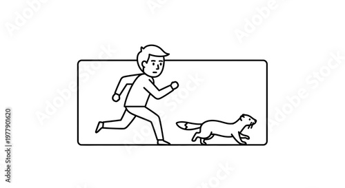 Man Running Away From Ferret