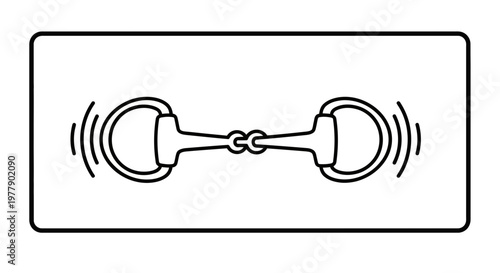 Horse Bit Icon - Outline Drawing of a Snaffle Bit for Equestrian Use