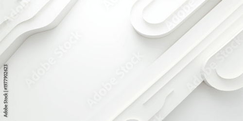 A clean white towel and pillow rest on an empty blank sheet like a light paper page in a simple design