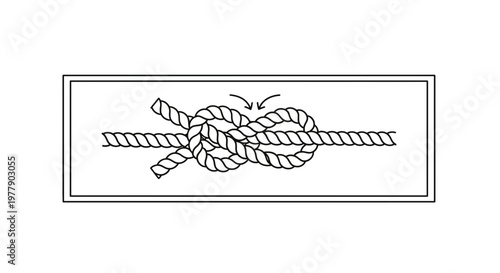 Diagram of a Reef Knot, also known as a Square Knot, for joining two ropes