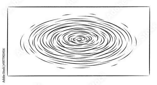 Concentric Circles Rippling on Water Surface, Abstract Background