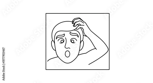 Confused Man Scratching Head in Shock and Disbelief