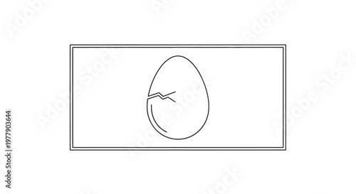 Cracked Egg Icon Symbol, Beginning, New Life, Start Concept