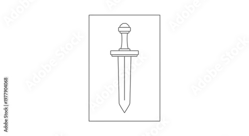 Ancient Roman Gladius Sword Outline Illustration