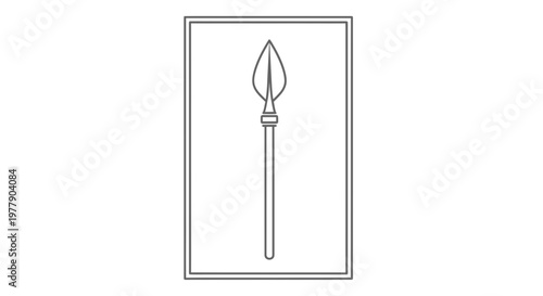 Ancient Spearhead Icon, Historical Weapon Symbol, Tribal Warrior Tool, Vintage Military Emblem