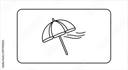 Beach Umbrella Blown by Wind