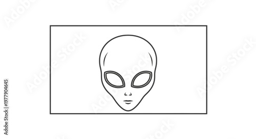 Alien Head Icon Outline Vector Illustration