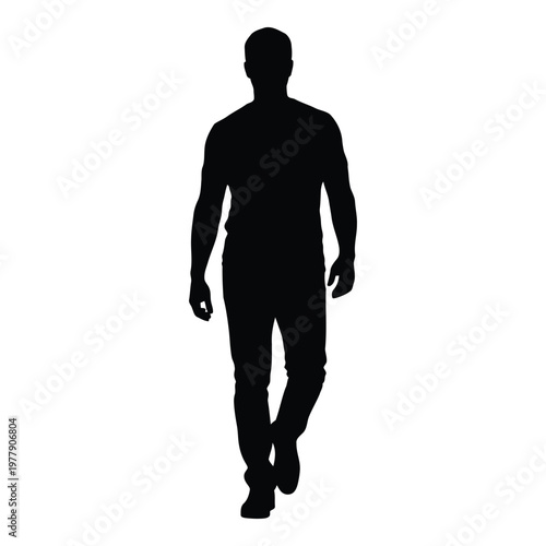 Silhouette of person walking away with casual clothing and shoes vector on white background