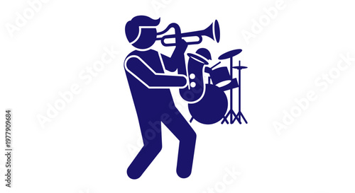 Man playing a jazz trumpet.