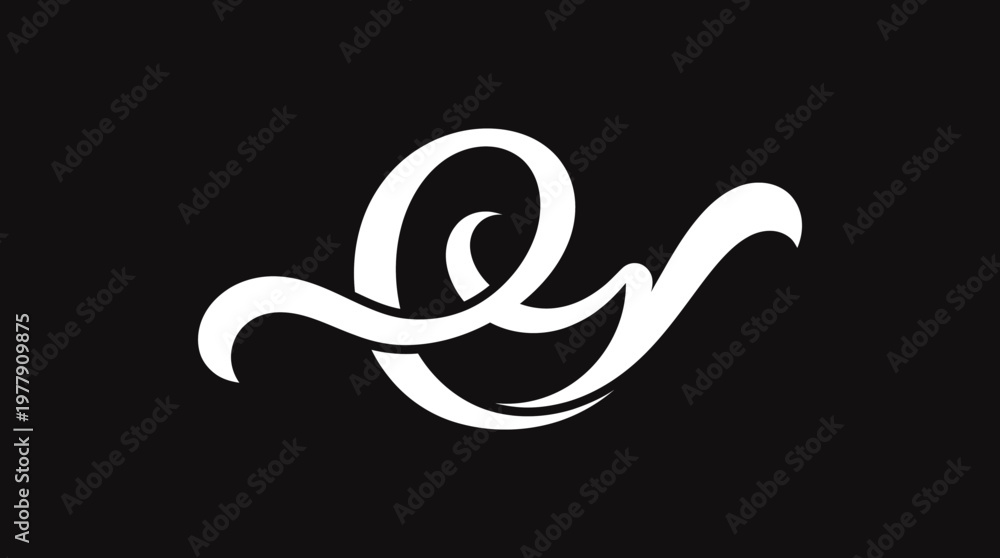 Obraz premium Elegant Abstract Swirl Design on Black Background