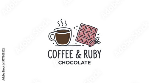 Coffee and Ruby Chocolate Logo Design
