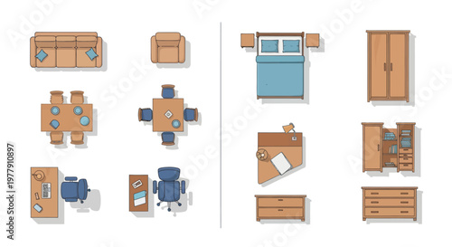Top View Furniture Collection - Living Room, Bedroom, Office, Dining Set