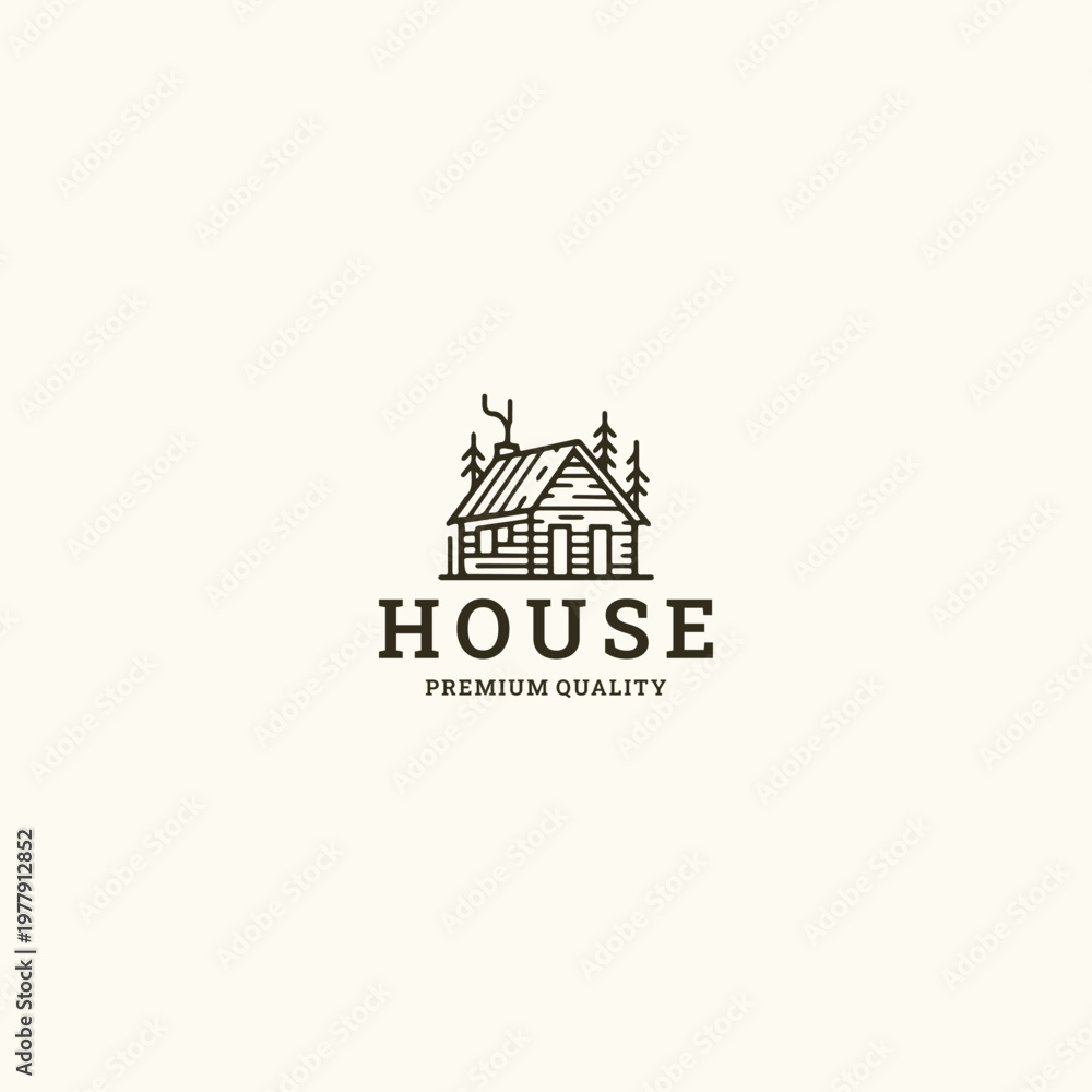 Naklejka premium House logo vector icon illustration