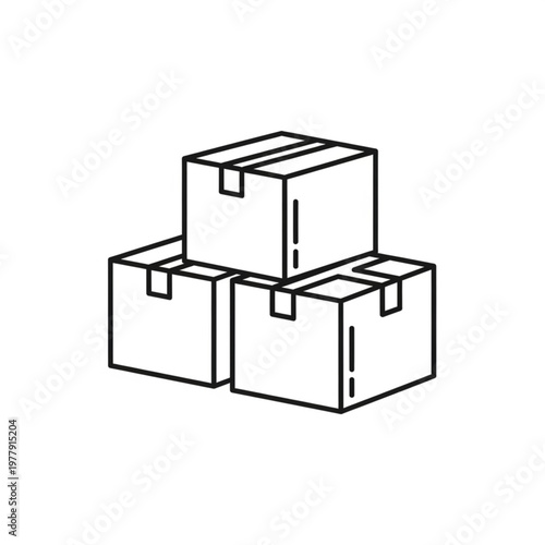 Three cardboard boxes stacked together.