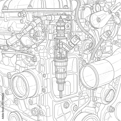 Detailed Mechanical Machine Gears Interior.