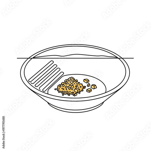 Food in a bowl with fork.