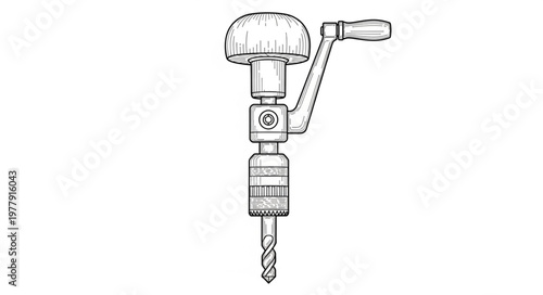 Old fashioned hand held drill machine.