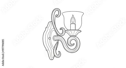 Ornate metal wall light fixture detail.