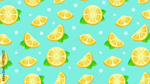 Refreshing Lemon Slice Animated Pattern for Mobile Stories