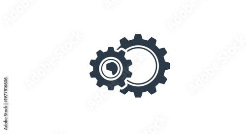 Two interlocking gears, representing teamwork, mechanics, and engineering
