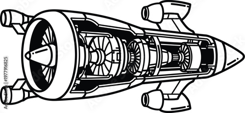 Propulsion system diagram for modern military drone technology