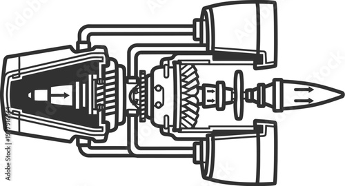 Propulsion system diagram for modern military drone technology