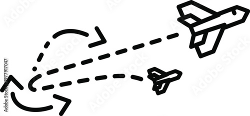 Flight path diagram of tactical combat drone maneuvering