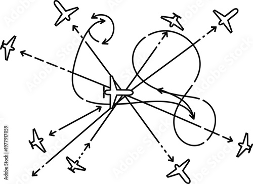 Flight path diagram of tactical combat drone maneuvering