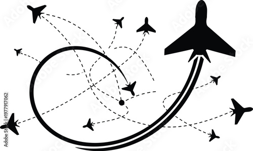 Flight path diagram of tactical combat drone maneuvering