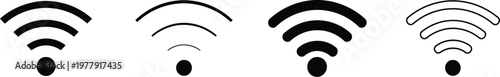  wi, fi icon set with signal vector icon and wireless icon vector elements isolated for internet access symbols mobile apps and technology design