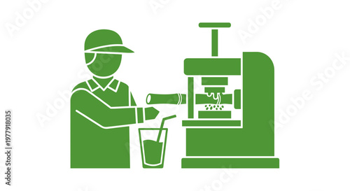 Man making juice with juicer.