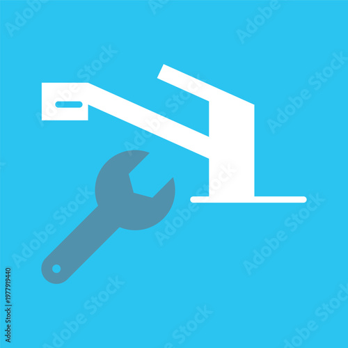 水道を工具で修繕するアイコン