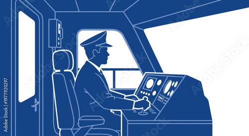 Driver in Train Control Room.