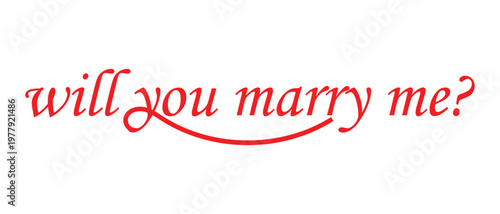 will you marry me hand written text icon, will you marry me lettering banner vector.