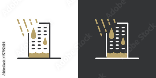 雨漏りしているビルのアイコン