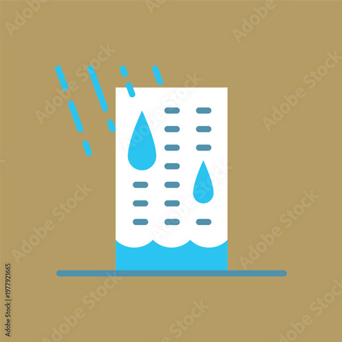 雨漏りしているビルのアイコン