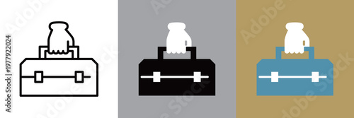 工具箱を手に持つアイコン