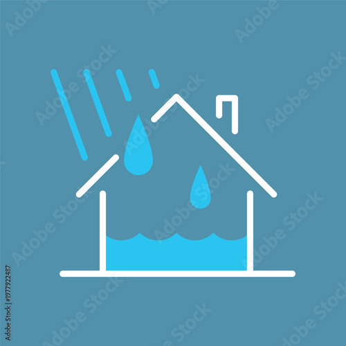 雨漏りしている家のアイコン