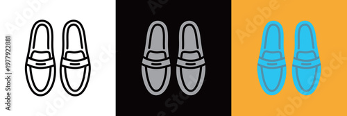 ローファーのシンプルな線画アイコン