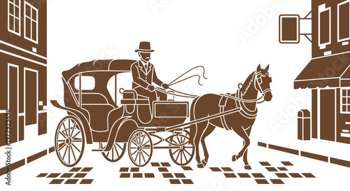 Vintage horse drawn carriage ride.