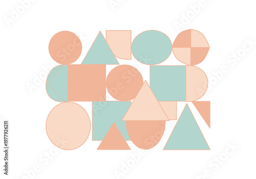 Abstract Geometric Shapes in Pastel Colors A Minimalist Design
