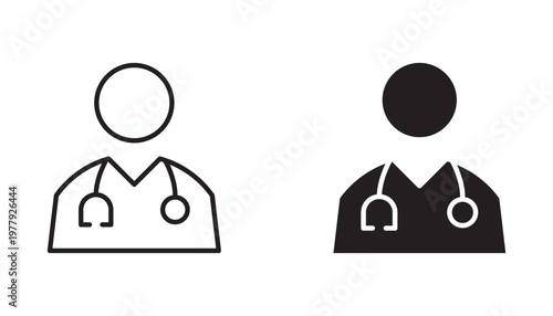 Doctor-related outline icon set. Hospital, Linear icon collection. Editable outline. Vector illustration.